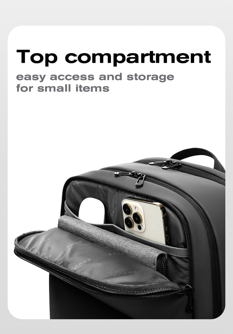 "Zaino uomo sottile impermeabile, colori eleganti, scomparto laptop 15,6 pollici, stile urbano, comfort garantito."