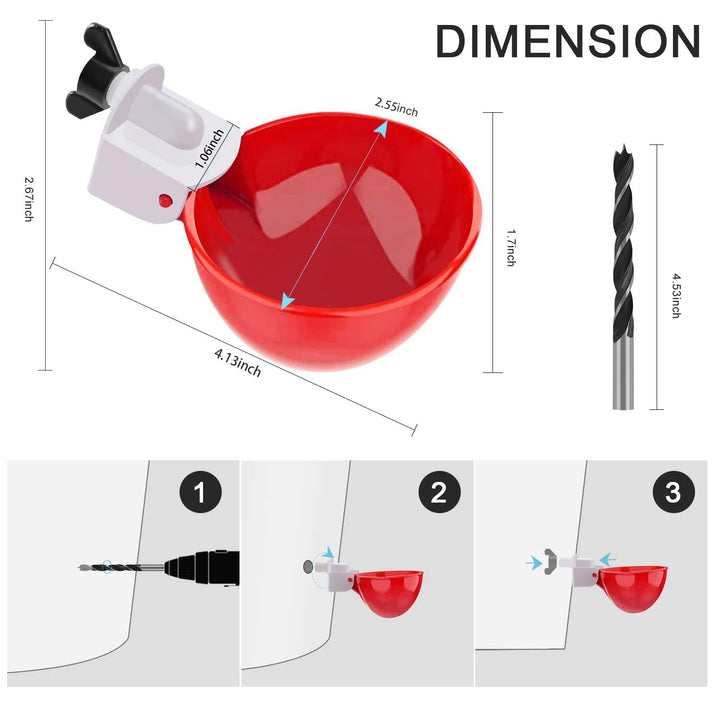 Easy-to-install 10-pack automatic poultry waterer. Reliable self-filling system for chicken, duck, quail coops.