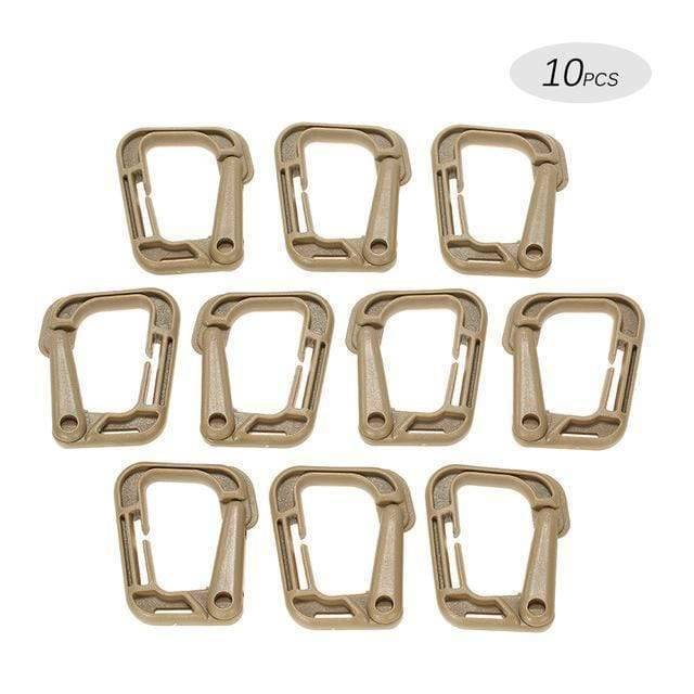 Side view of a D-Ring Molle clip, showcasing robust design for secure webbing attachment