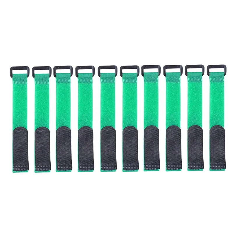 Compact 10-pack fishing rod holder straps, hook & loop for easy gear organization