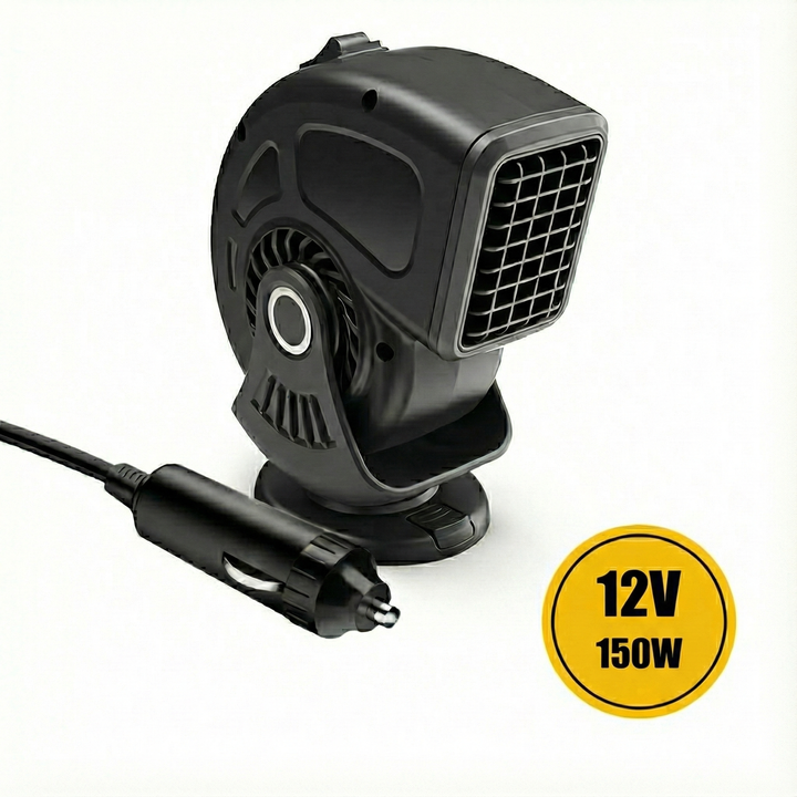 Rear view of the 12V auto accessory, showing air vents for efficient heating and defrosting