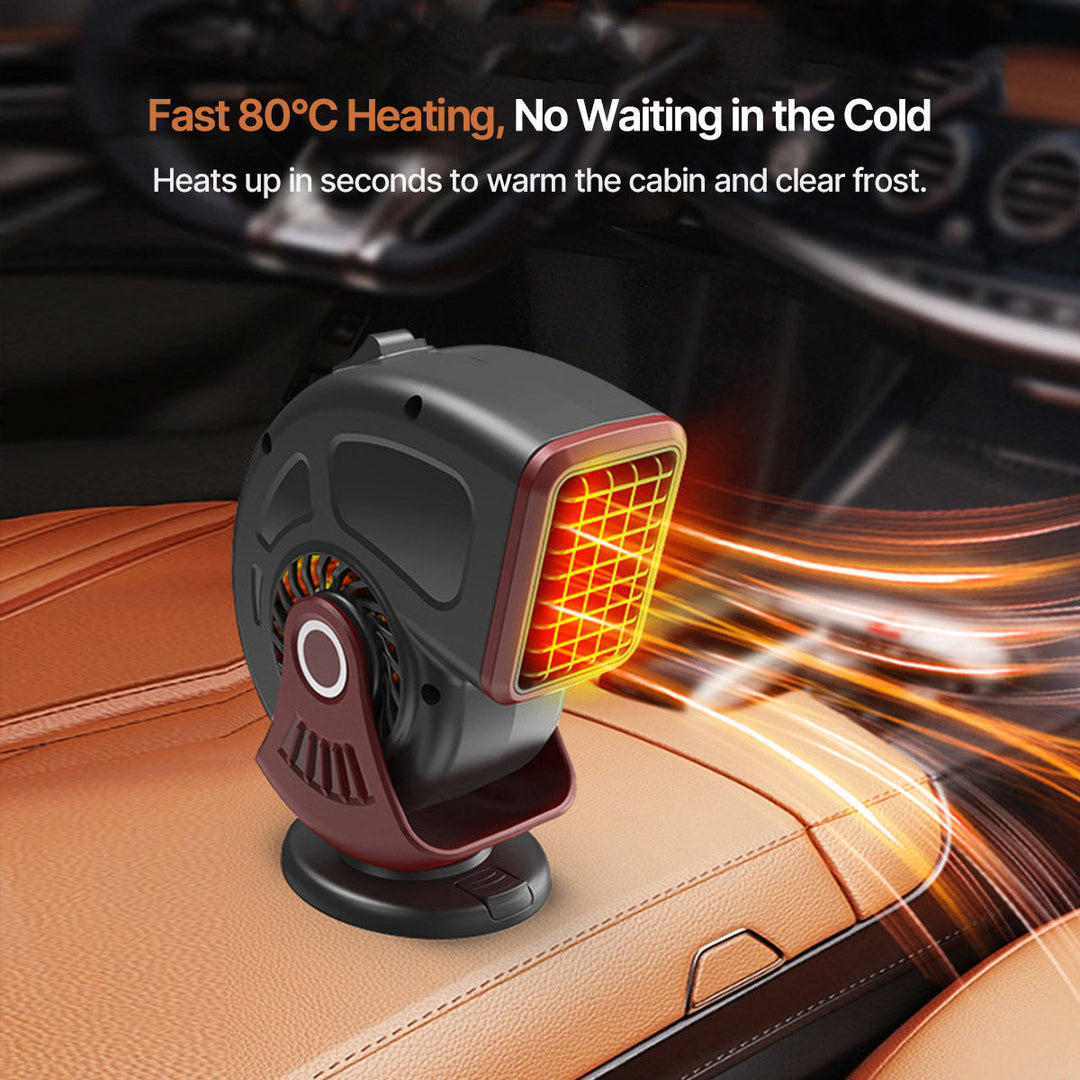 Dual-mode 12V vehicle heater/defroster, compact design for auto comfort during cold season