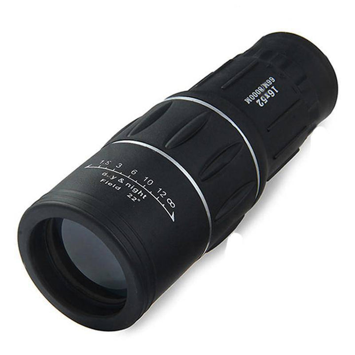 Dual focus 16x52 monocular telescope, ideal for hunting and outdoor enthusiasts. Super clear zoom.