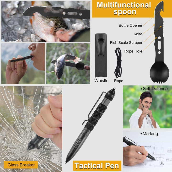 Adventure-ready 19-in-1 survival kit, essential outdoor tools for any emergency