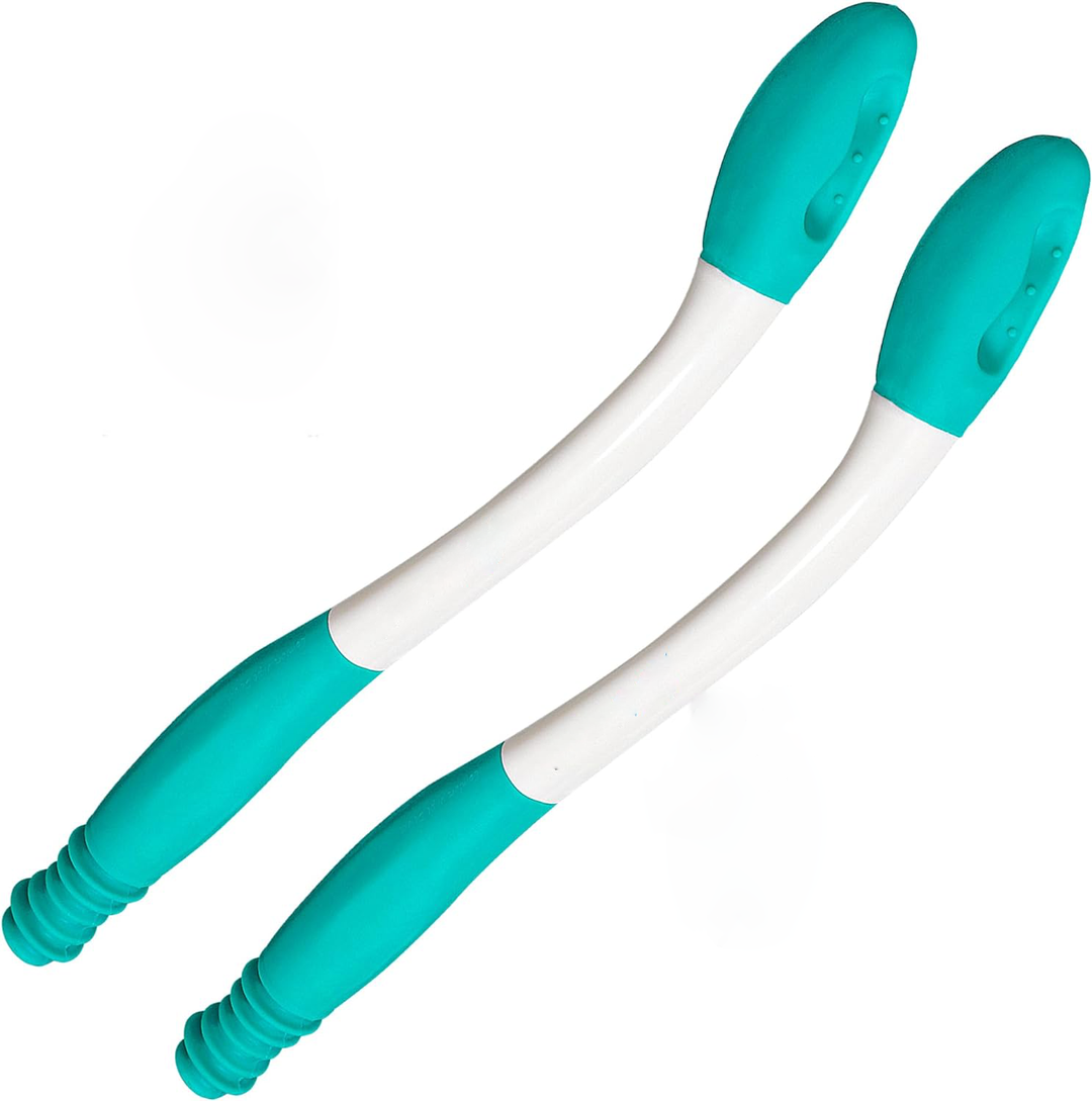 2-pack long reach toilet aid for personal hygiene, assisting with wiping & independence for limited mobility.