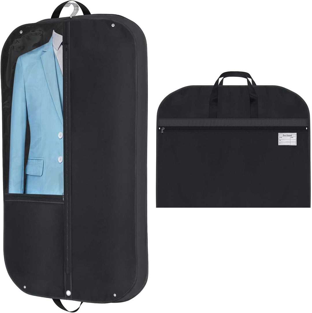 2-pack unisex waterproof garment bag & suit cover for travel & wardrobe storage. Protects suits, dresses.