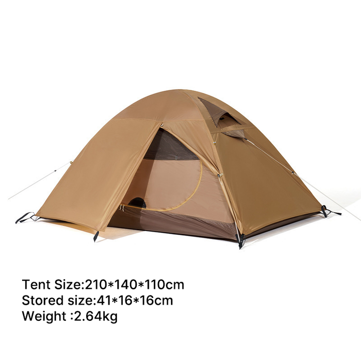 Quick-setup 2-person camping tent, waterproof and durable, perfect for hiking and camping.