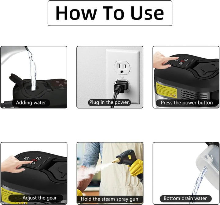 Grout & multi-surface 2500W high pressure steam cleaner for heavy-duty, chemical-free cleaning.