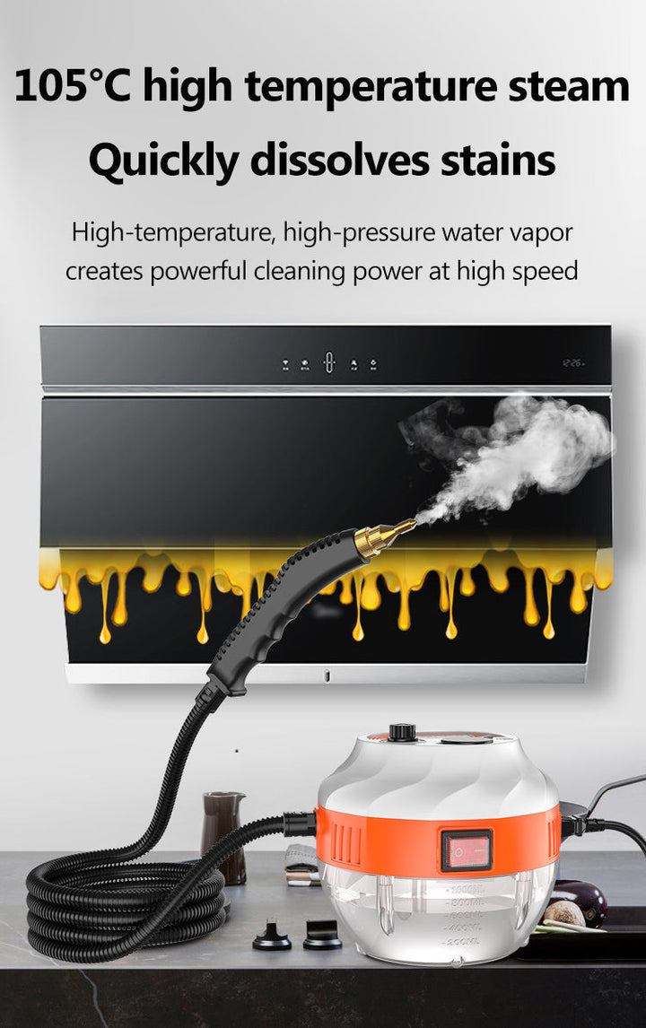 Deep cleaning 2800W high-pressure steamer for stubborn grime in home & auto.