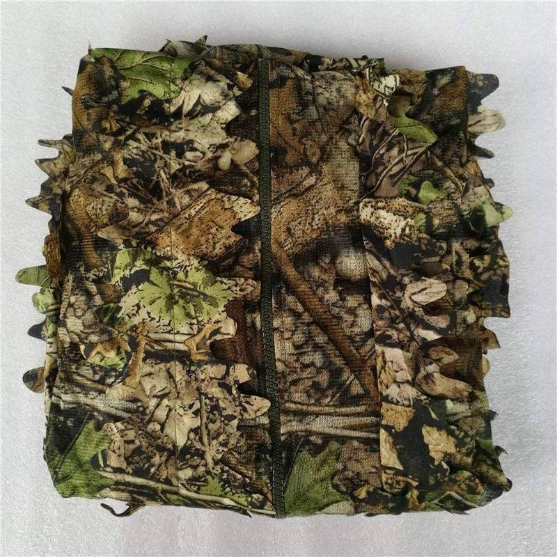 Unisex camouflage ghillie hunting suit with realistic 3D leaf pattern