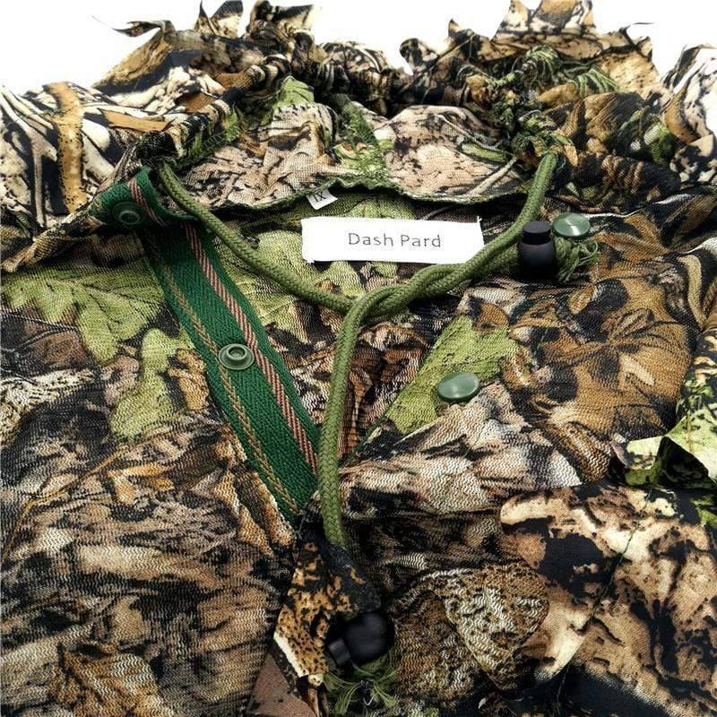 Ghillie suit with realistic 3D leaves, perfect for wildlife photography