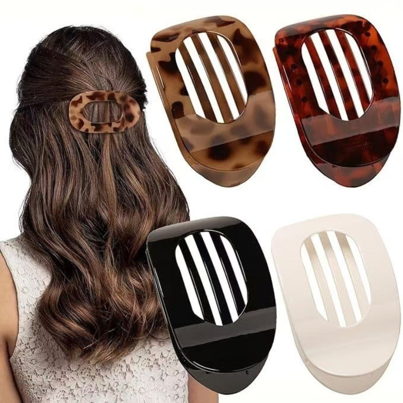 Minimalist women's hair claw clips (4-pack) for chic styling. Provides strong, comfortable hold for any hair.