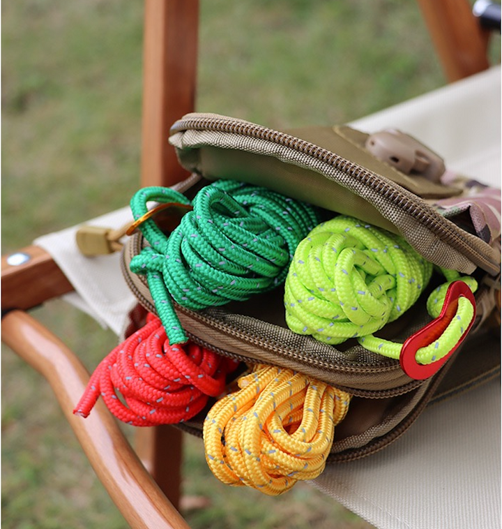 Durable 4-pack reflective tent ropes for camping, hiking & outdoor safety