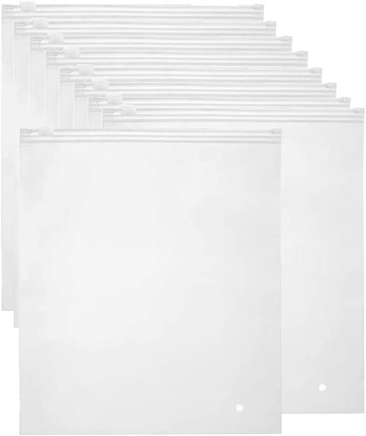 40-pack frosted resealable storage bags with zip closure & vent holes for clothing organization & travel.