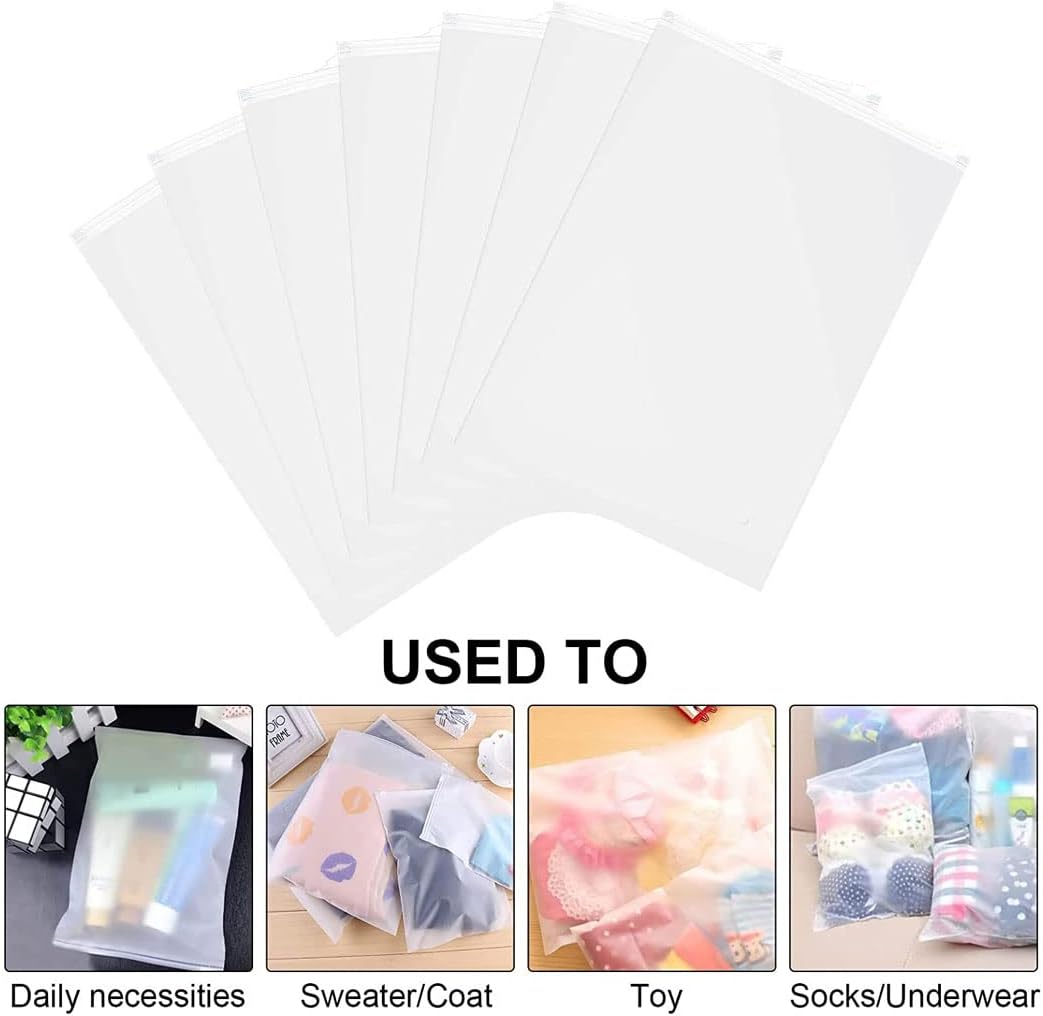 Home organization solution: 40 frosted resealable bags for storing clothes, towels & linens neatly.