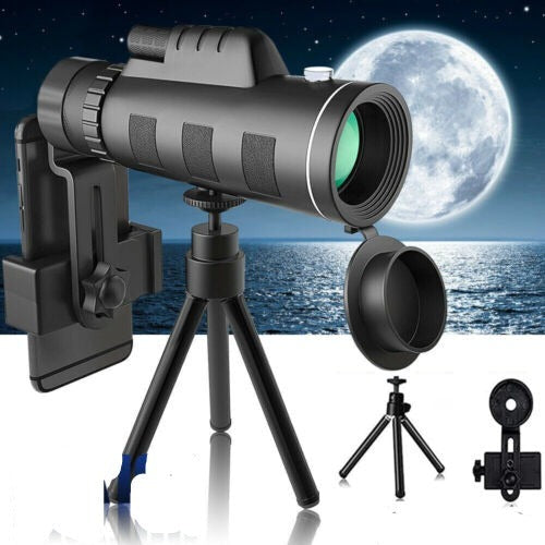 40x60 HD Monocular Telescope with phone holder & tripod, ideal for bird watching