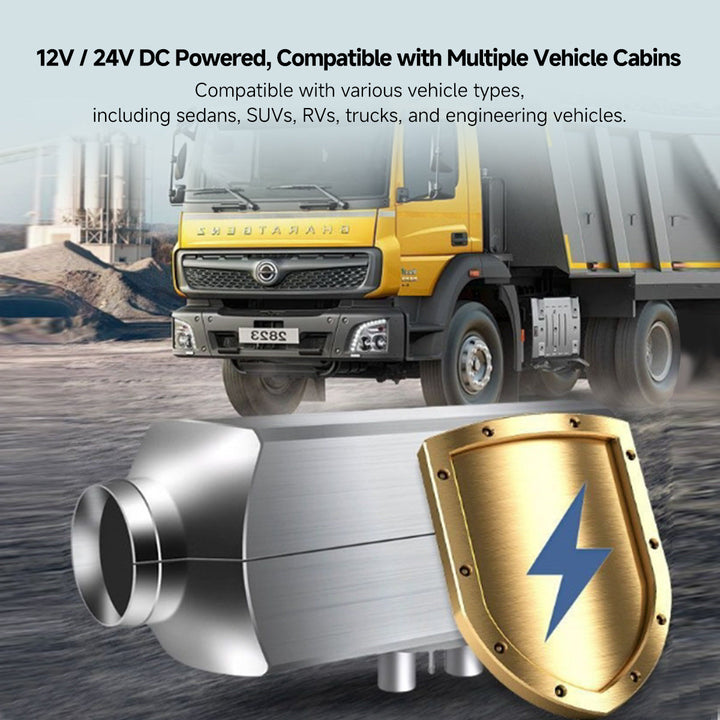 Side profile of the portable 5000W diesel air heater for car cabin comfort