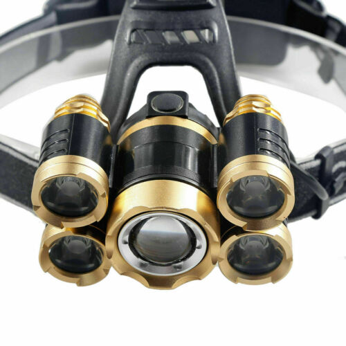5x LED rechargeable waterproof headlamp kit for camping, hiking, and outdoor adventures