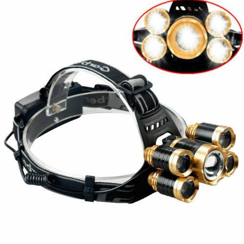 Bright 5x LED rechargeable headlamp, waterproof design for all extreme outdoor conditions