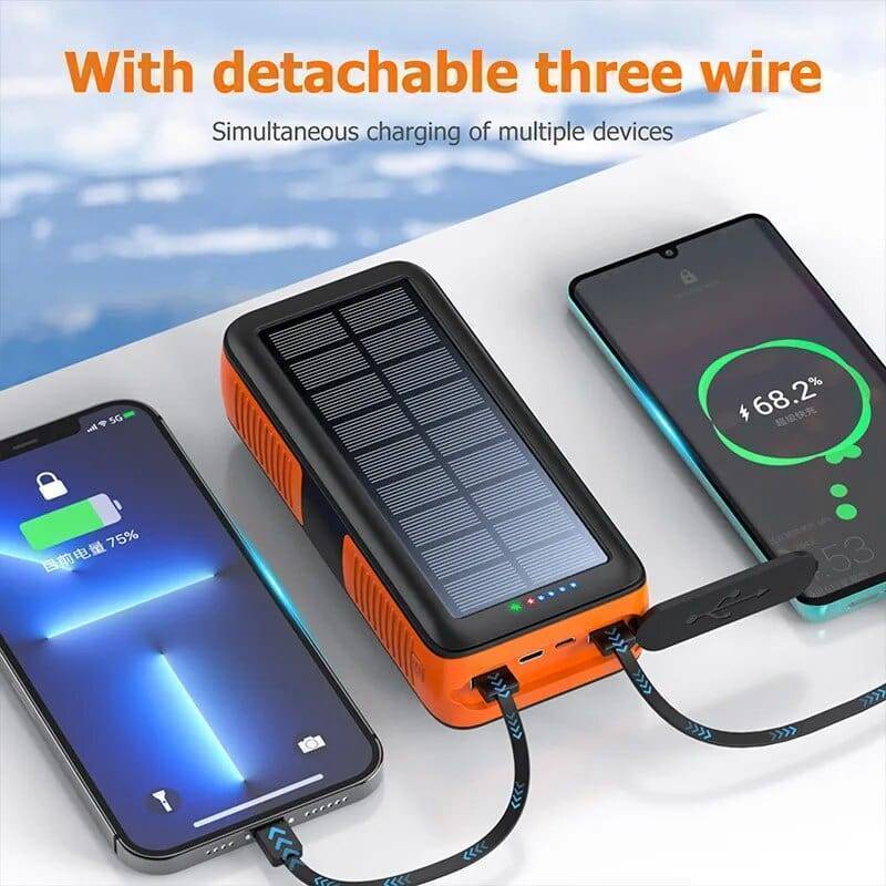 Hand crank operation on 61200mAh emergency power bank, portable and reliable