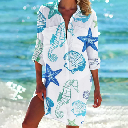 "Abito caftano estivo donna elegante e leggero, tessuto fluttuante e design versatile per look sofisticato."