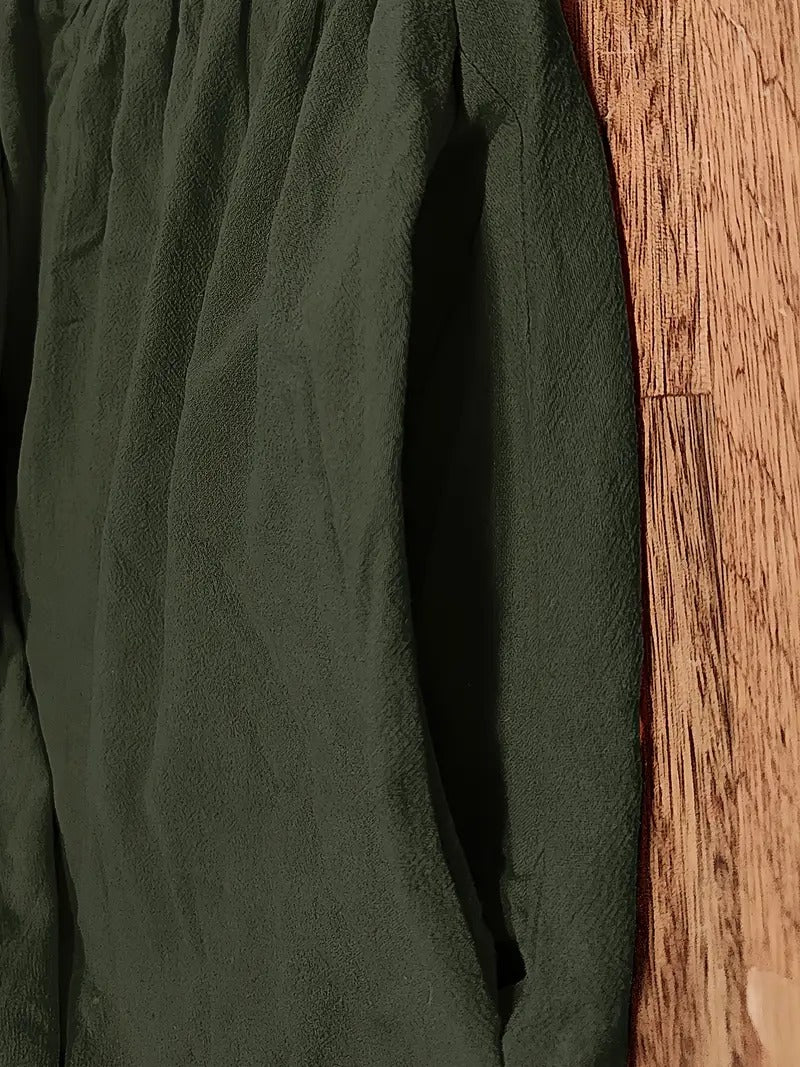 "Abito donna elegante in lino con tasche, colorato e versatile, per un look sofisticato e comodo in ogni stagione."