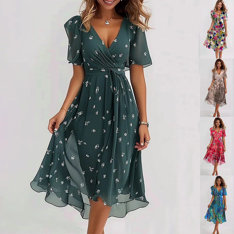 "Abito estivo elegante donna in leggero tessuto, design raffinato, ideale per occasioni formali e casual, colore pastello."