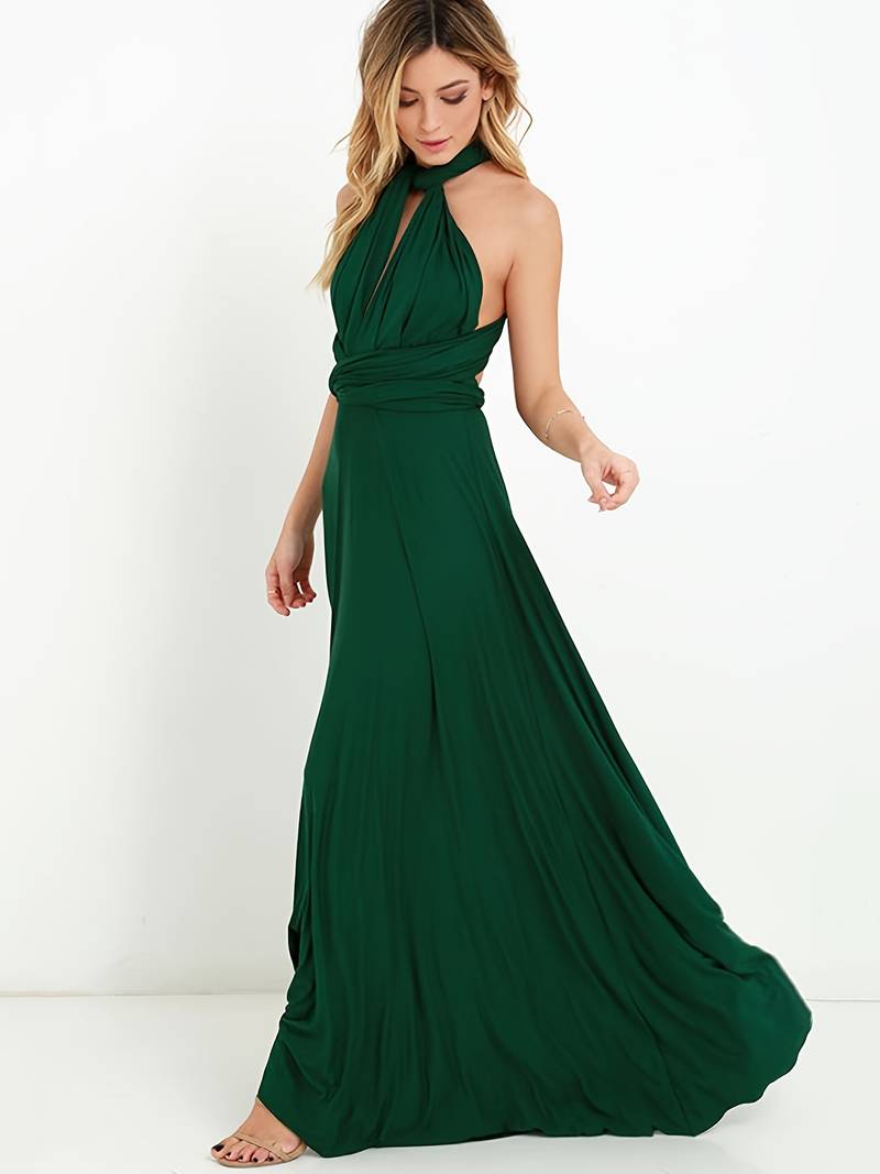 "Abito maxi elegante con vestibilità fluida e stile sofisticato, perfetto per ogni occasione, ideale per la donna moderna."