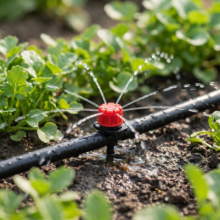 Adjustable micro irrigation dripper for precise garden and potted plant watering.