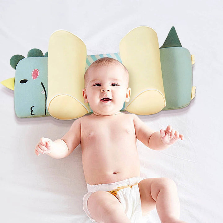 Infant & toddler adjustable head pillow, designed for newborn flat head prevention & comfortable sleep support.