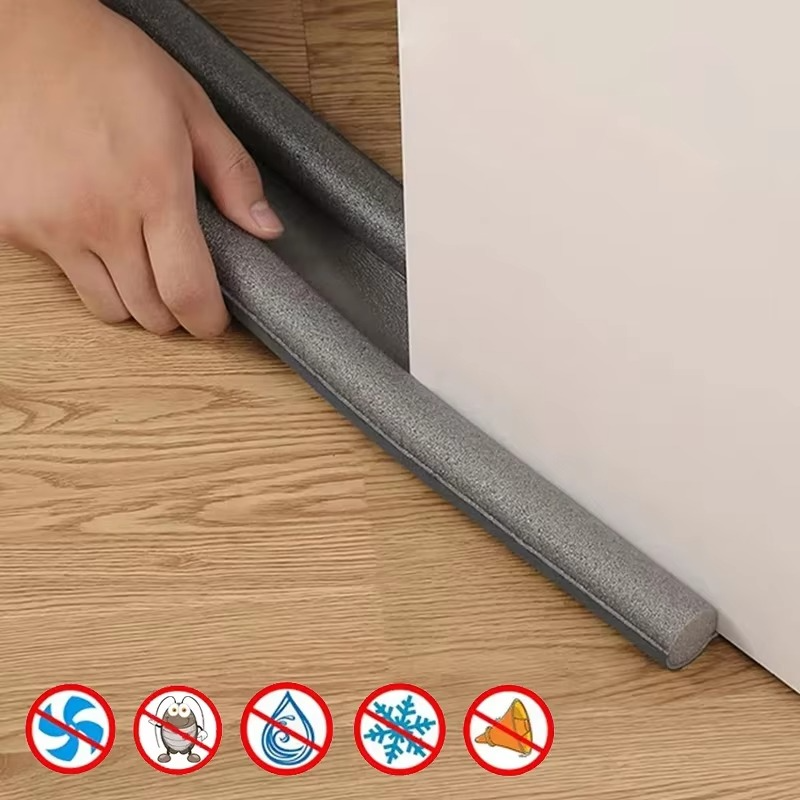 Easy-install adjustable door draft stopper for thermal & sound insulation.