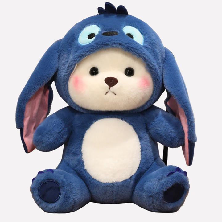 Kids' adorable character bear plush toy. This soft animal plush is great room decor and a playmate.