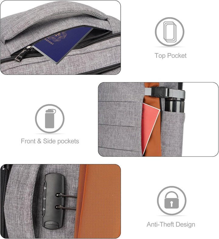 Interior pockets of AeroPack 40L backpack, offering organized storage for essentials & travel accessories.