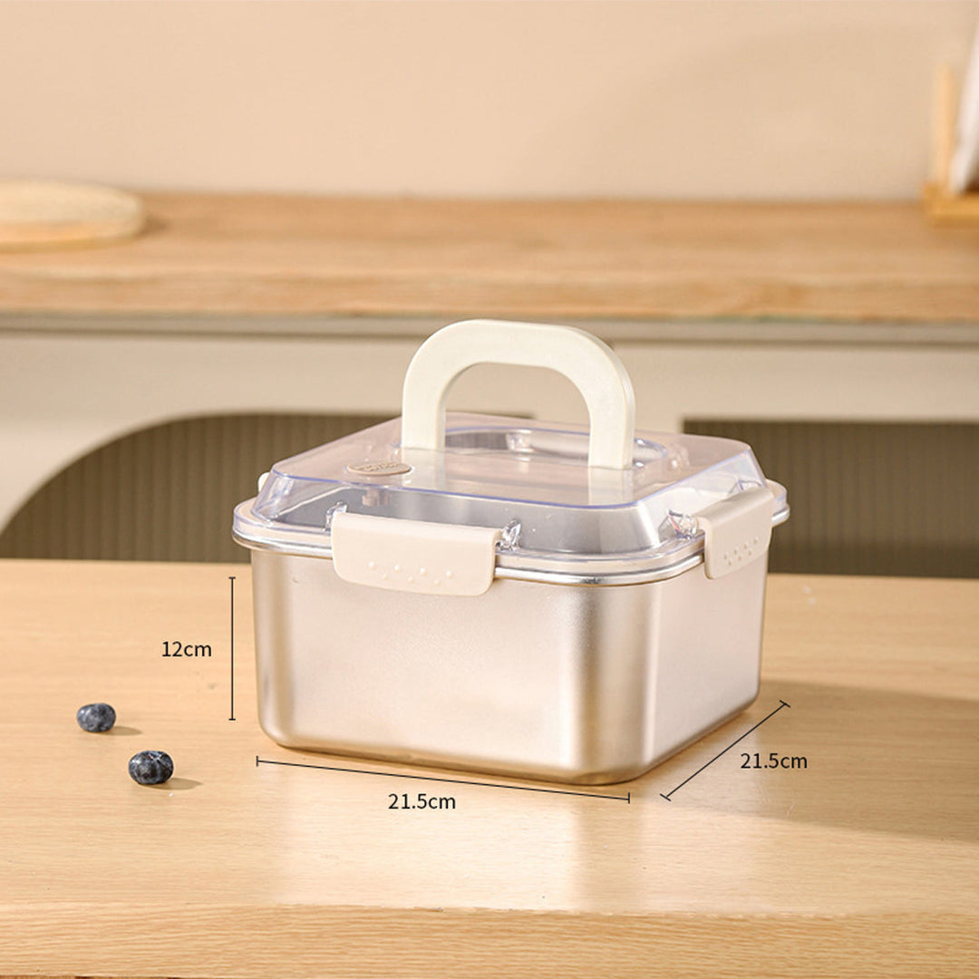 Sleek stainless steel airtight food storage, practical for daily meal prep and travel.