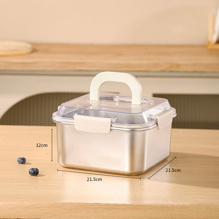 Sleek stainless steel airtight food storage, practical for daily meal prep and travel.
