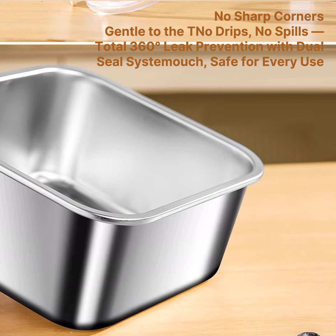Durable airtight stainless steel lunch box, great for camping and outdoor adventures.