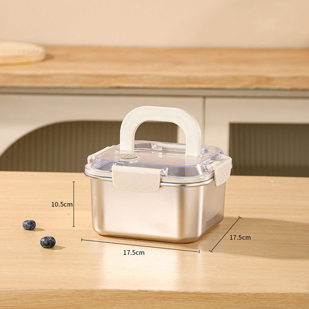 New camping storage solution: stainless steel food container, rugged and airtight for all trips.