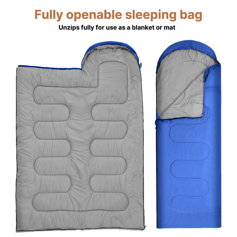 Water-resistant all-season sleeping bag, protective outdoor gear for various weather