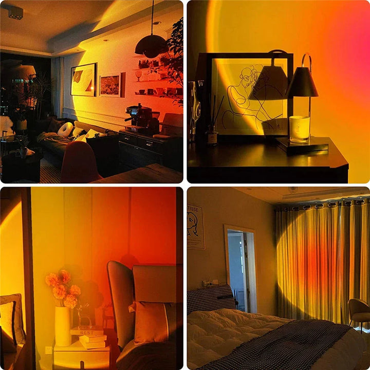 Gorgeous sunset projection lamp. Transforms any room with warm, ambient light for decor & photography scenes.