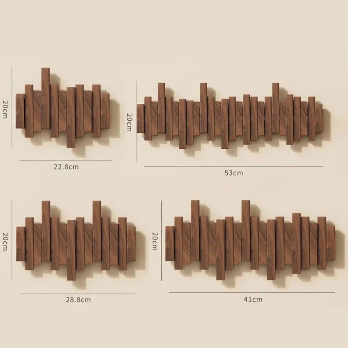 "Appendiabiti da parete in legno noce o faggio con ganci, design minimalista per giacche, borse e cappelli"