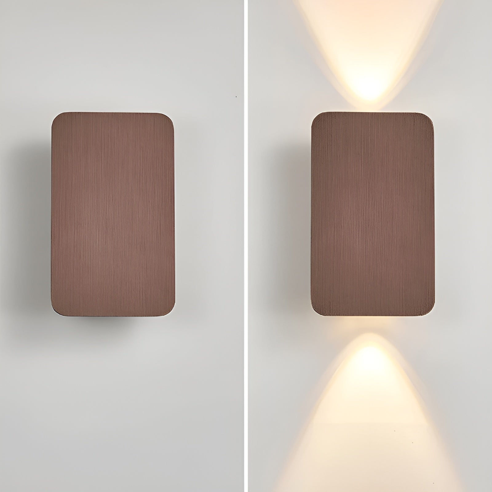 "Applique a LED minimalista in alluminio, design moderno ed elegante, montata su parete in ambiente contemporaneo."