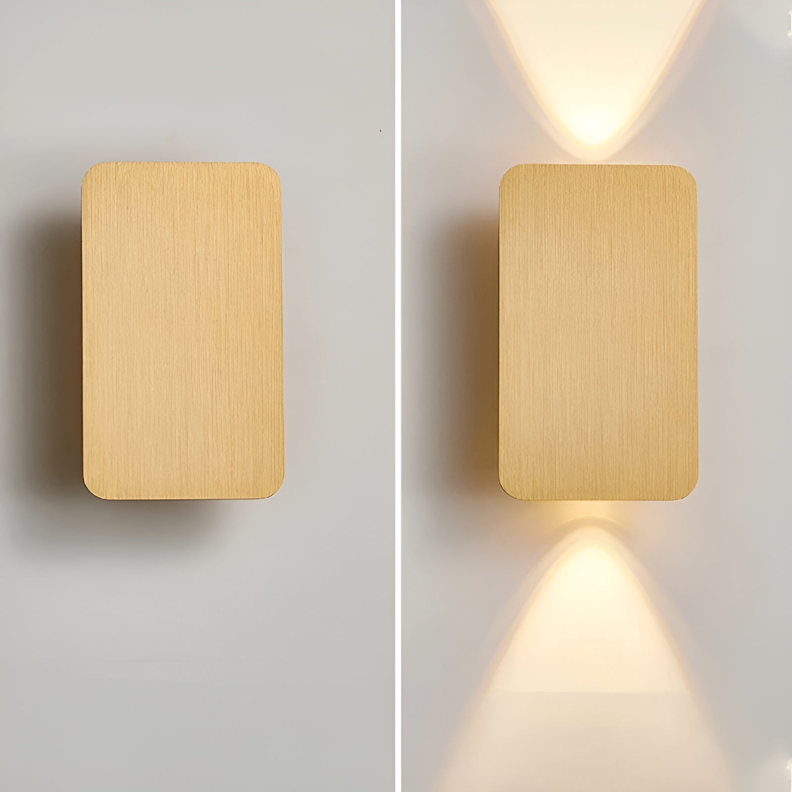 "Applique a LED minimalista in alluminio, design moderno ed elegante, montata su parete in ambiente contemporaneo."