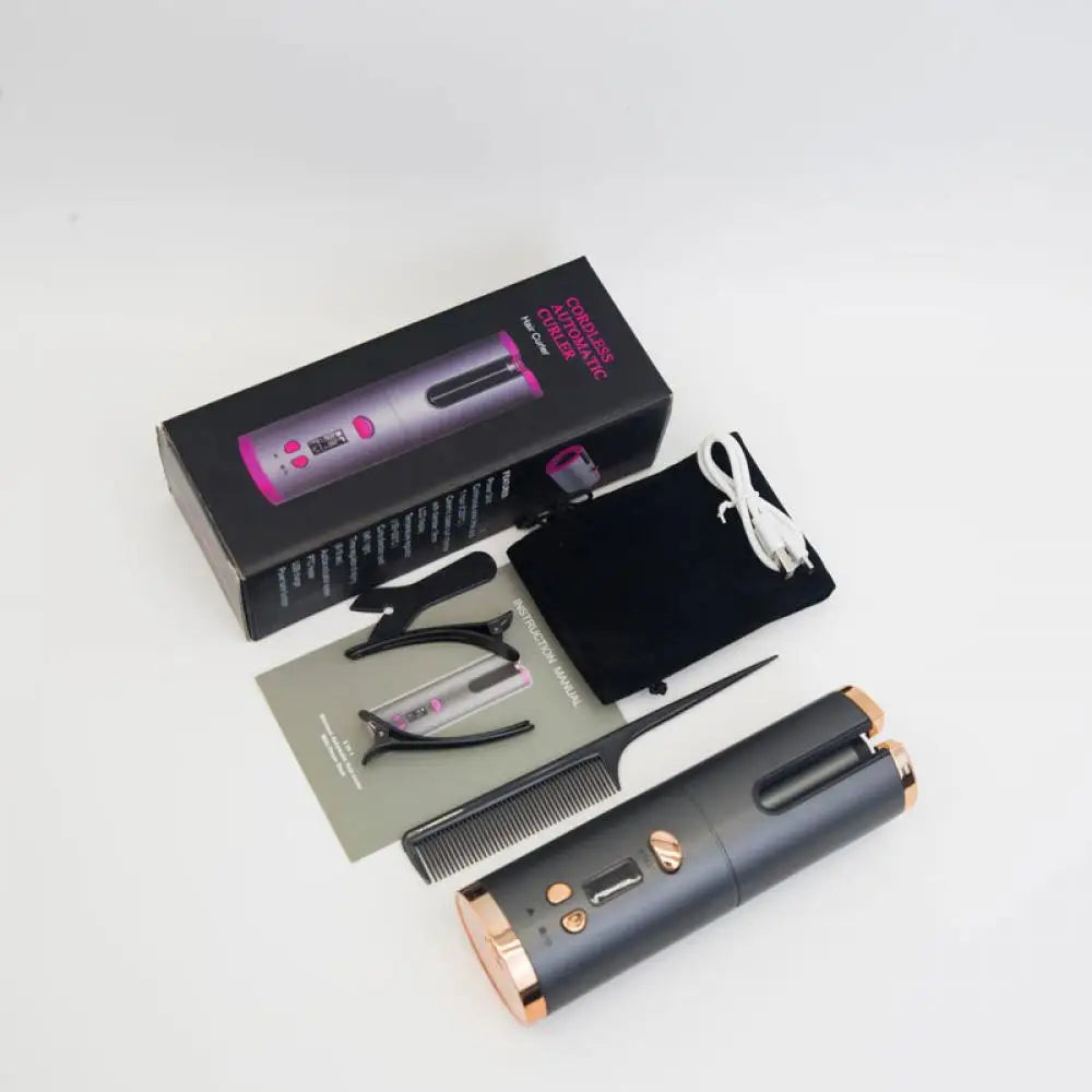 "Arricciacapelli LED per donna, cordless, display digitale e cilindro ceramico, per ricci perfetti e protetti."