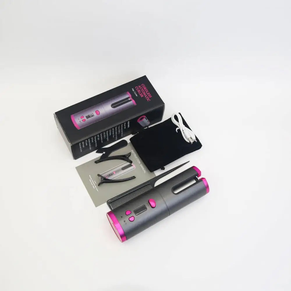 "Arricciacapelli LED per donna, cordless, display digitale e cilindro ceramico, per ricci perfetti e protetti."