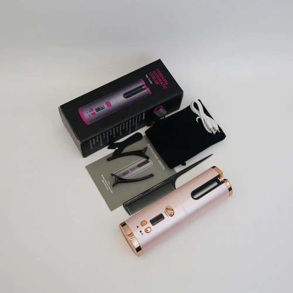 "Arricciacapelli LED per donna, cordless, display digitale e cilindro ceramico, per ricci perfetti e protetti."