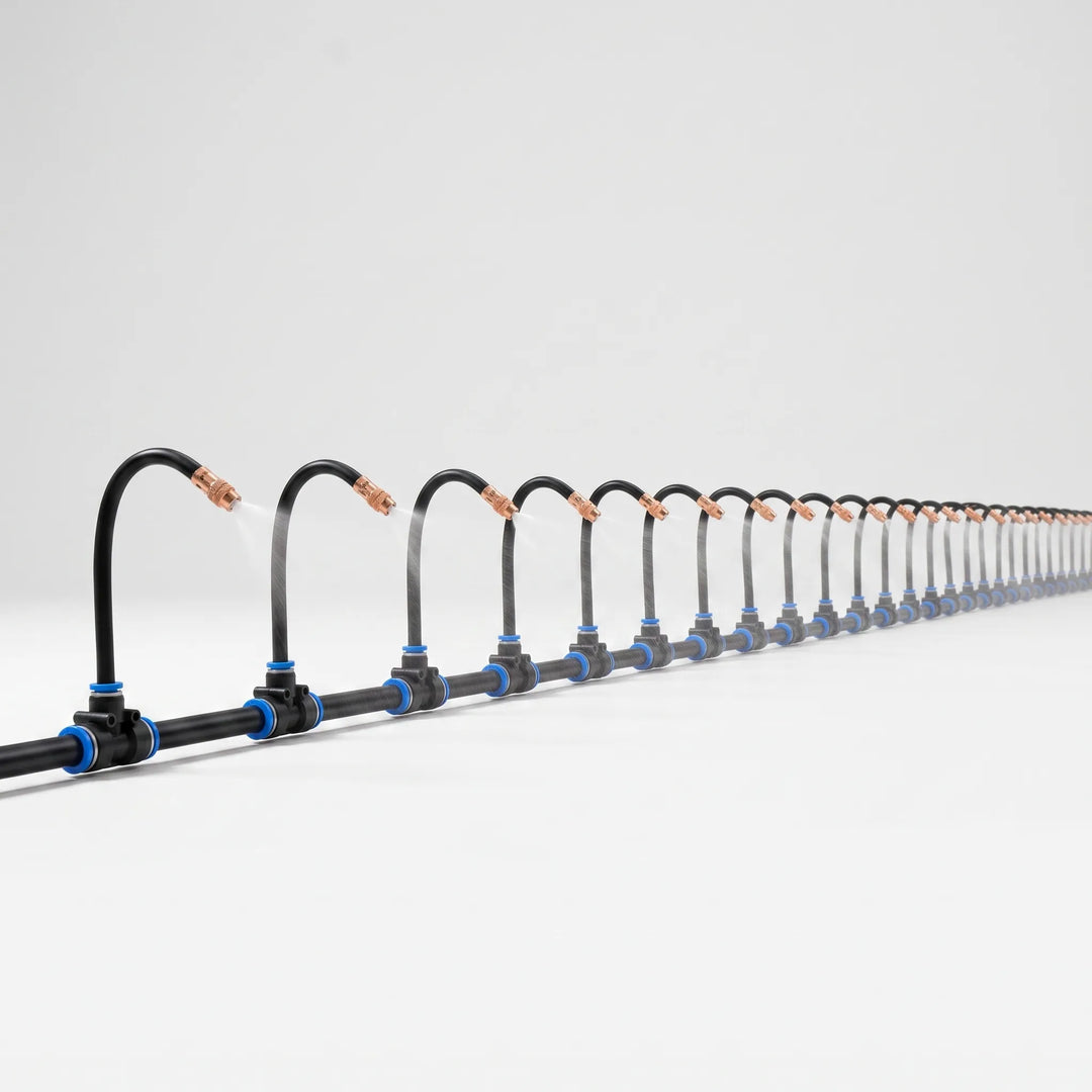 Hands-free automatic misting system providing optimal irrigation for garden & patio plants.