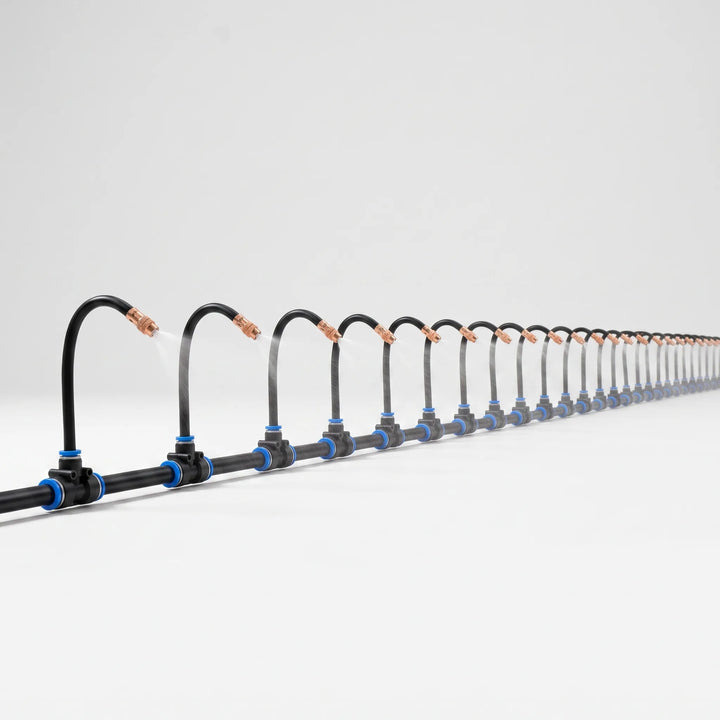 Hands-free automatic misting system providing optimal irrigation for garden & patio plants.