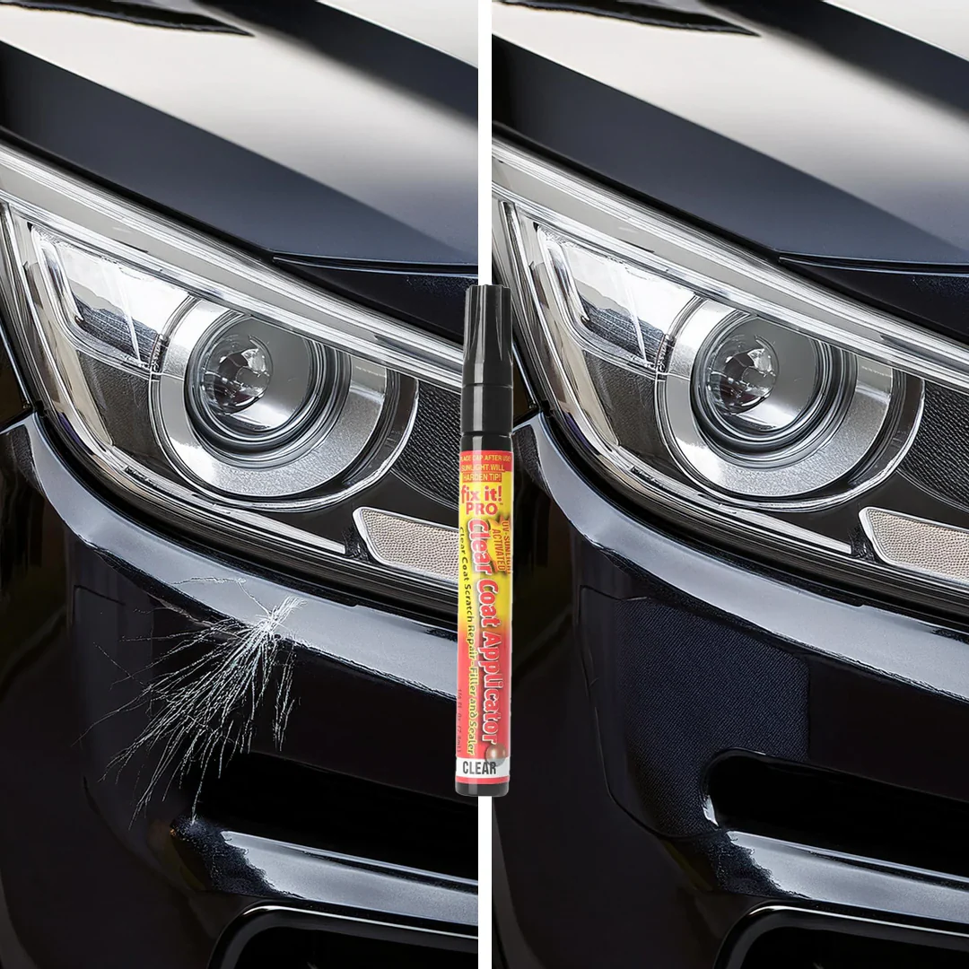 Close-up of automotive car scratch repair pen, essential for paint correction and quick vehicle paint fix.