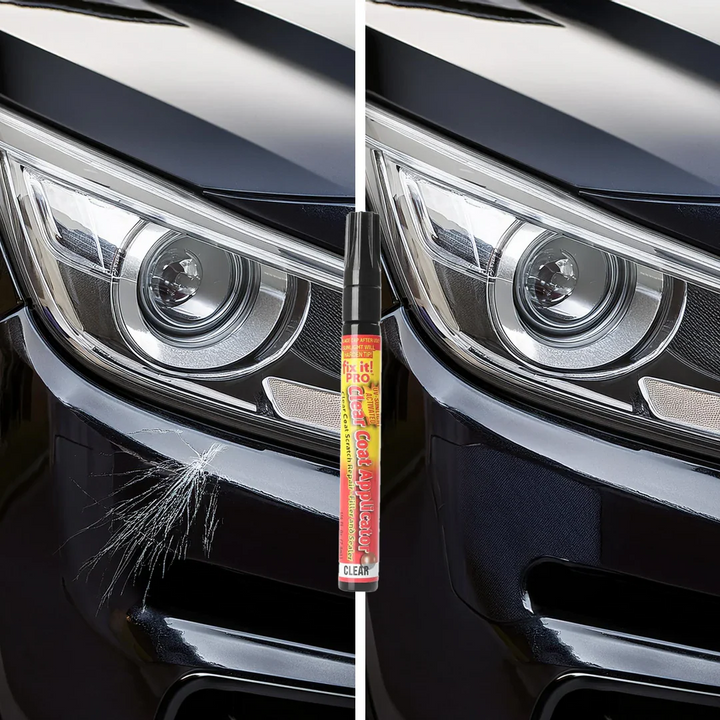 Close-up of automotive car scratch repair pen, essential for paint correction and quick vehicle paint fix.