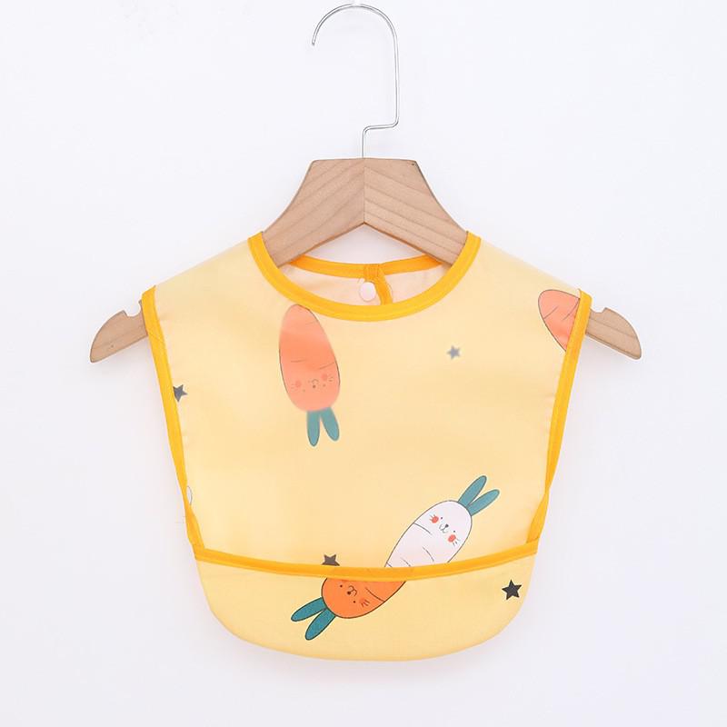 Cute waterproof baby apron with practical pockets, designed for messy eaters & little artists.